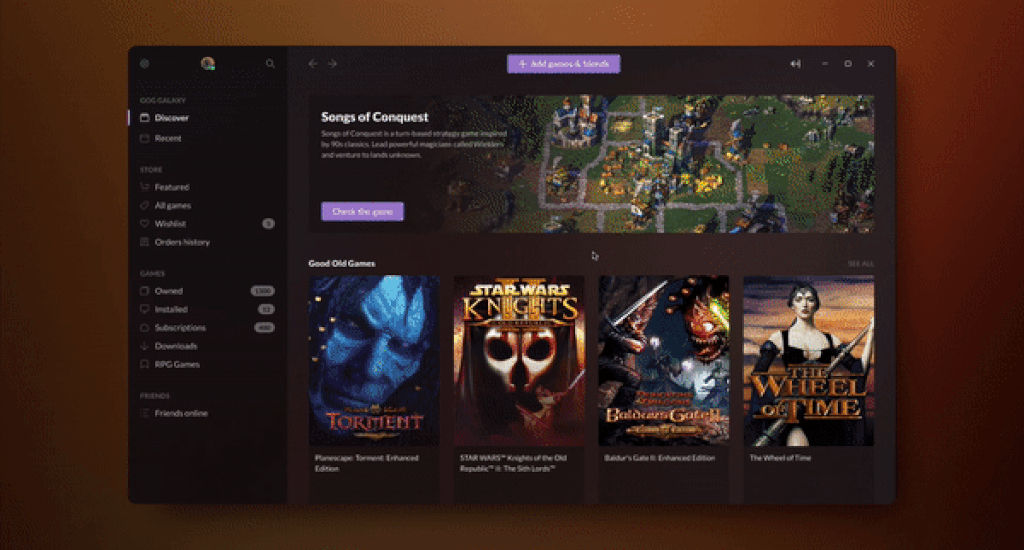 GOG Galaxy, Software